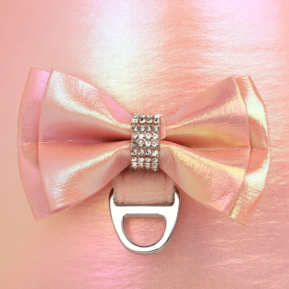Winter Dog Harness & Leash Set with Fur Collar – Bling Bowtie Design for Small & Medium Dogs & Cats