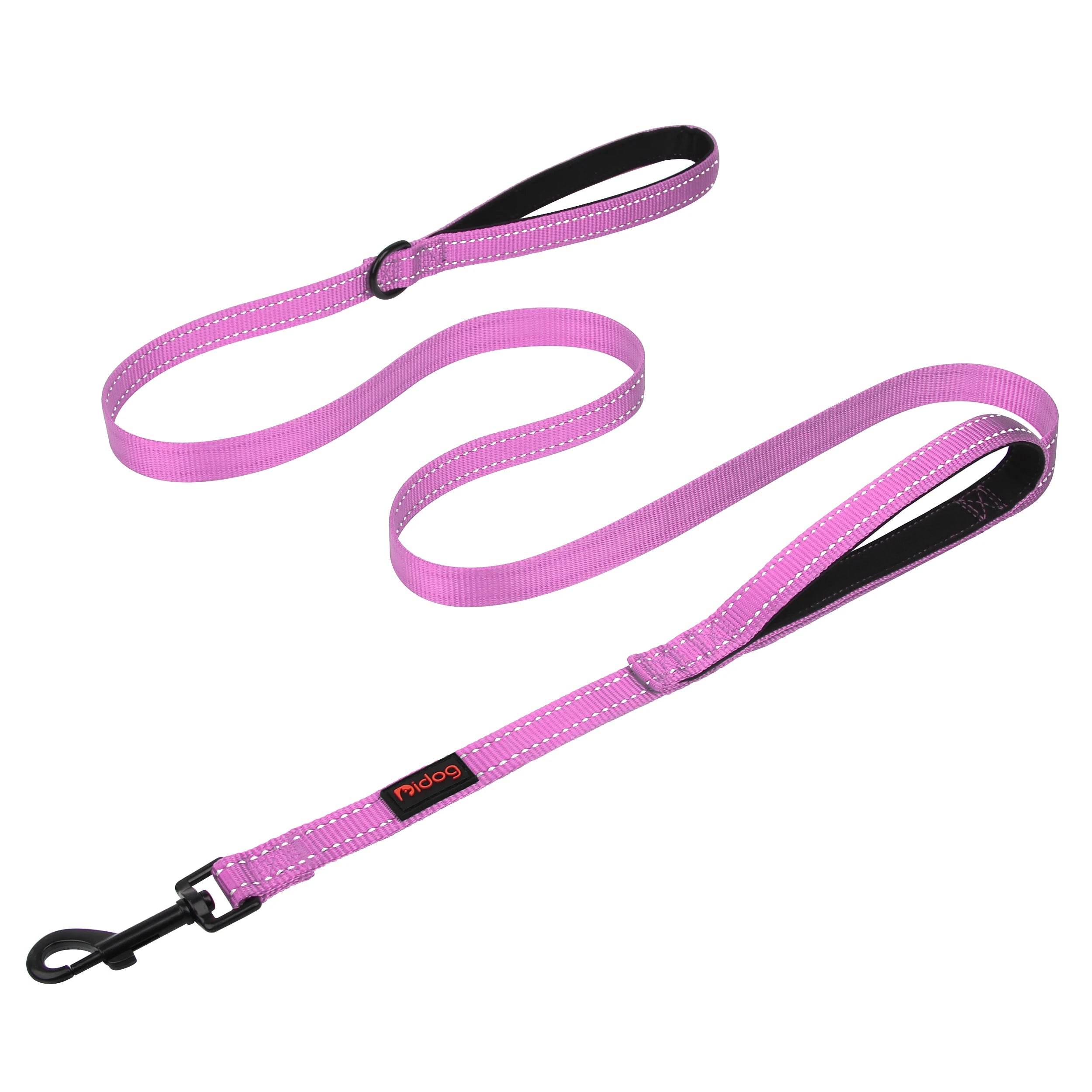 5ft Double Handle Nylon Padded Dog Leash – Reflective Training & Walking Lead for Medium Large Dogs