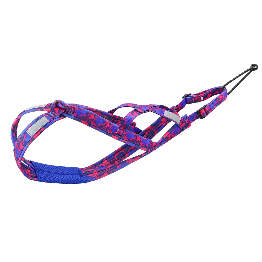 Big Dog Sledding Harness – Reflective X-Back Weight Pulling Harness for Medium & Large Dogs (Husky, Canicross, Skijoring, Bikejoring, Scootering)