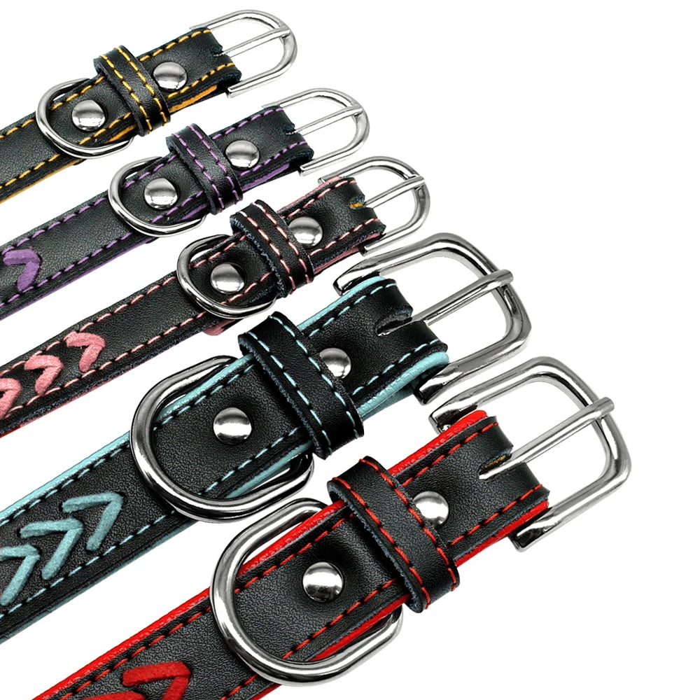 Custom Personalized Dog Collars – Engraved Nameplate ID Tag – Adjustable Nylon or Leather Collars for Small, Medium & Large Dogs – Anti-Lost, Durable & Stylish