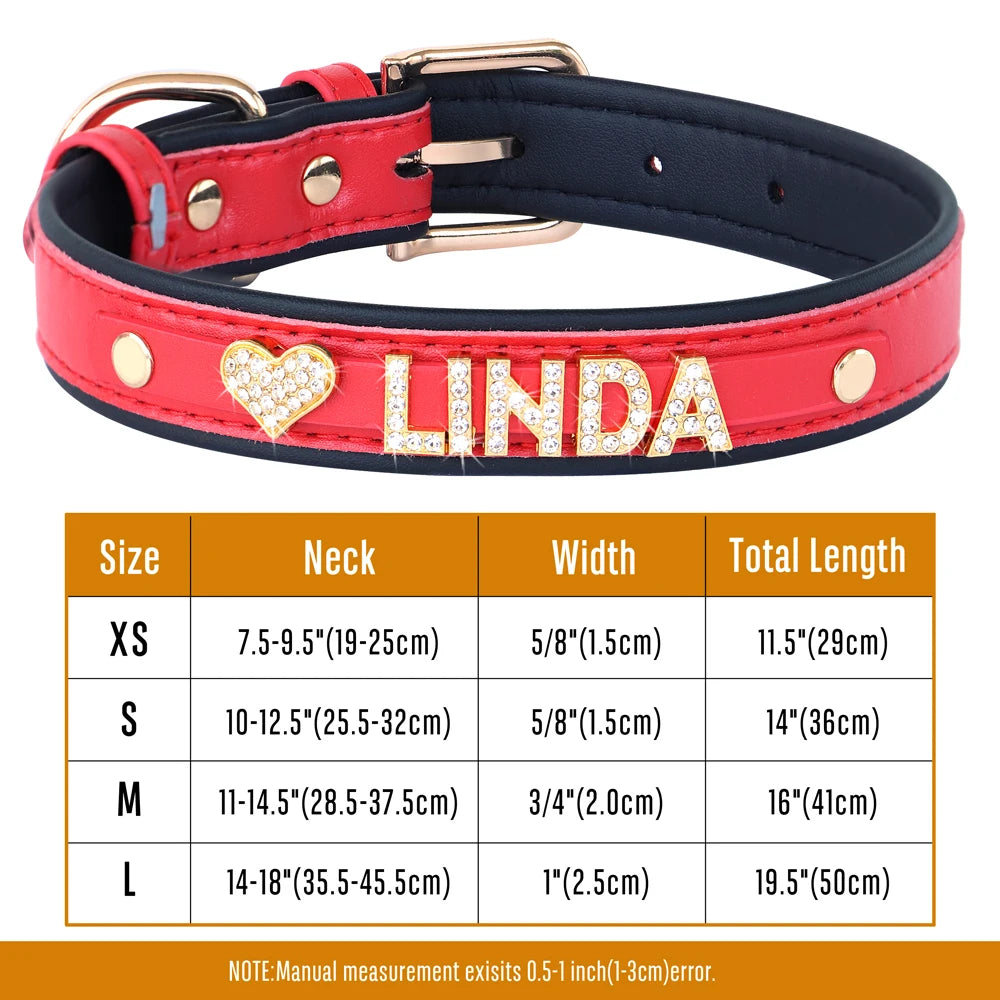 ✨ Personalized Bling Rhinestone Dog Collar – For Small Dogs & Cats ✨