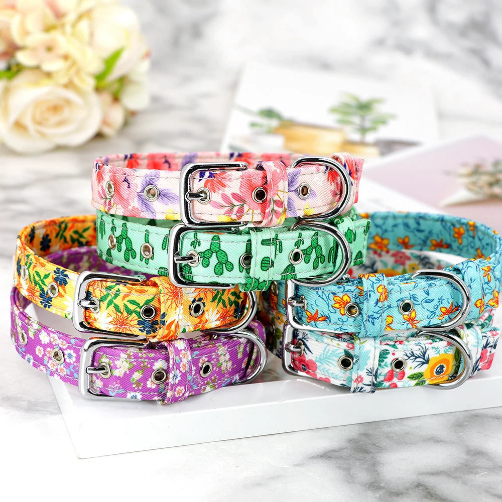 Nylon Custom Dog Collar & Leash Set with Personalized Leather Nameplate – Adjustable ID Tag for Small, Medium & Large Dogs