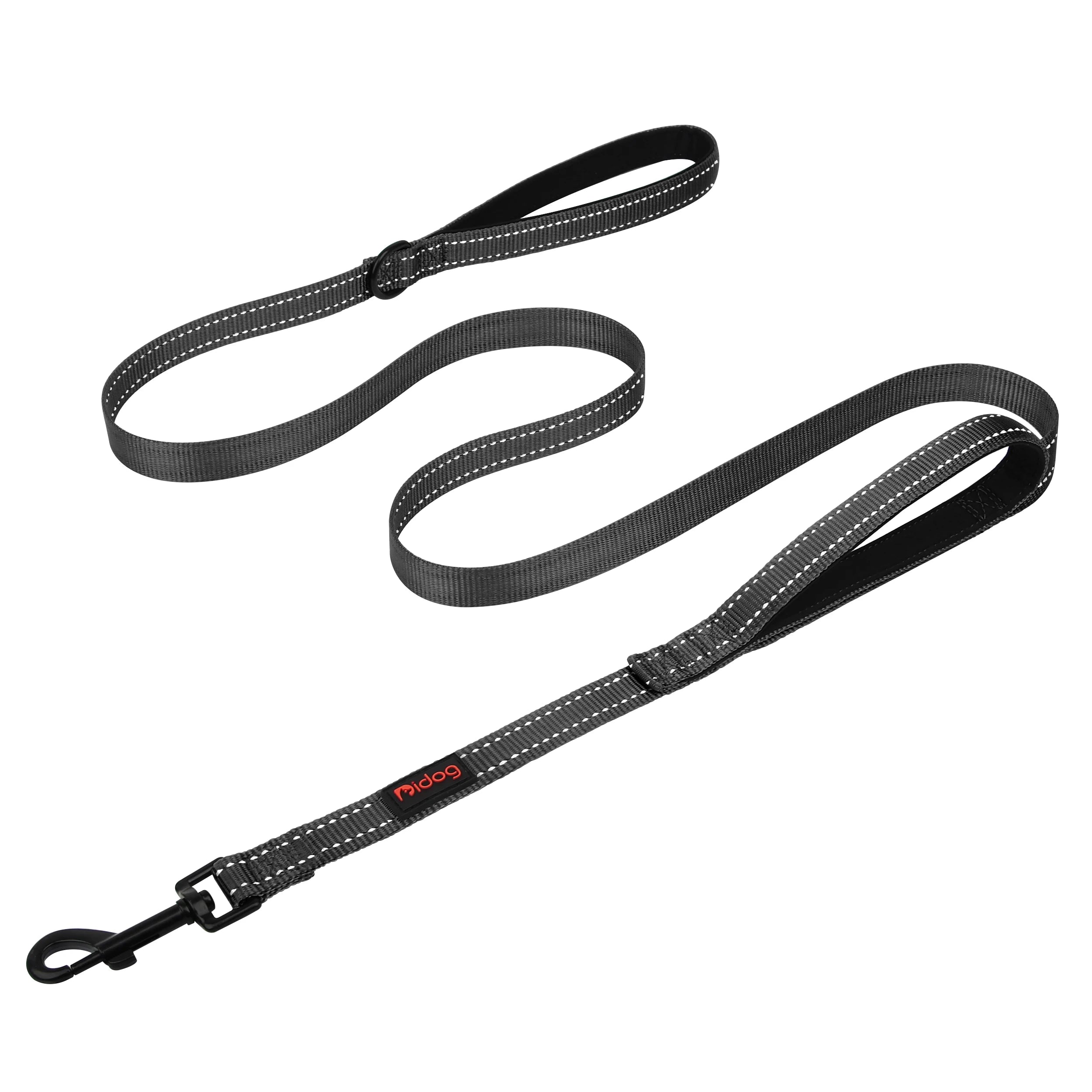 5ft Double Handle Nylon Padded Dog Leash – Reflective Training & Walking Lead for Medium Large Dogs