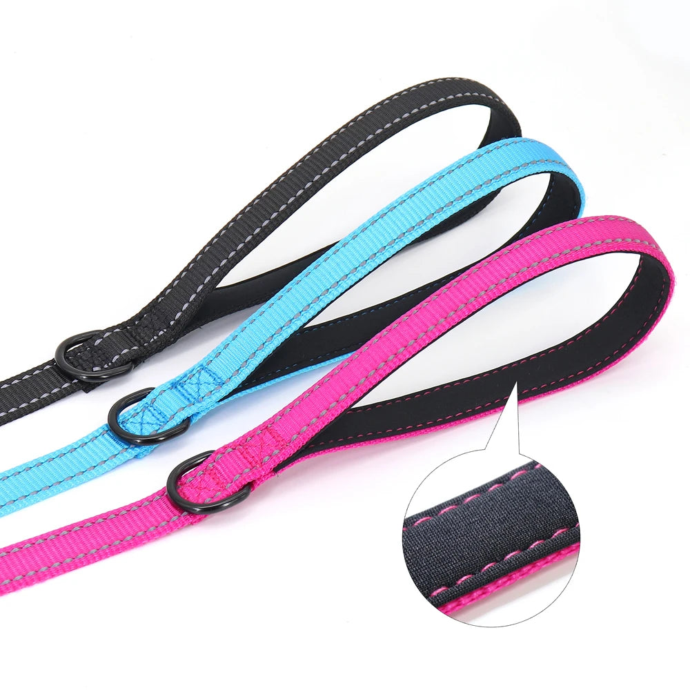 Nylon Reflective Dog Leash – Soft &amp; Durable Pet Lead