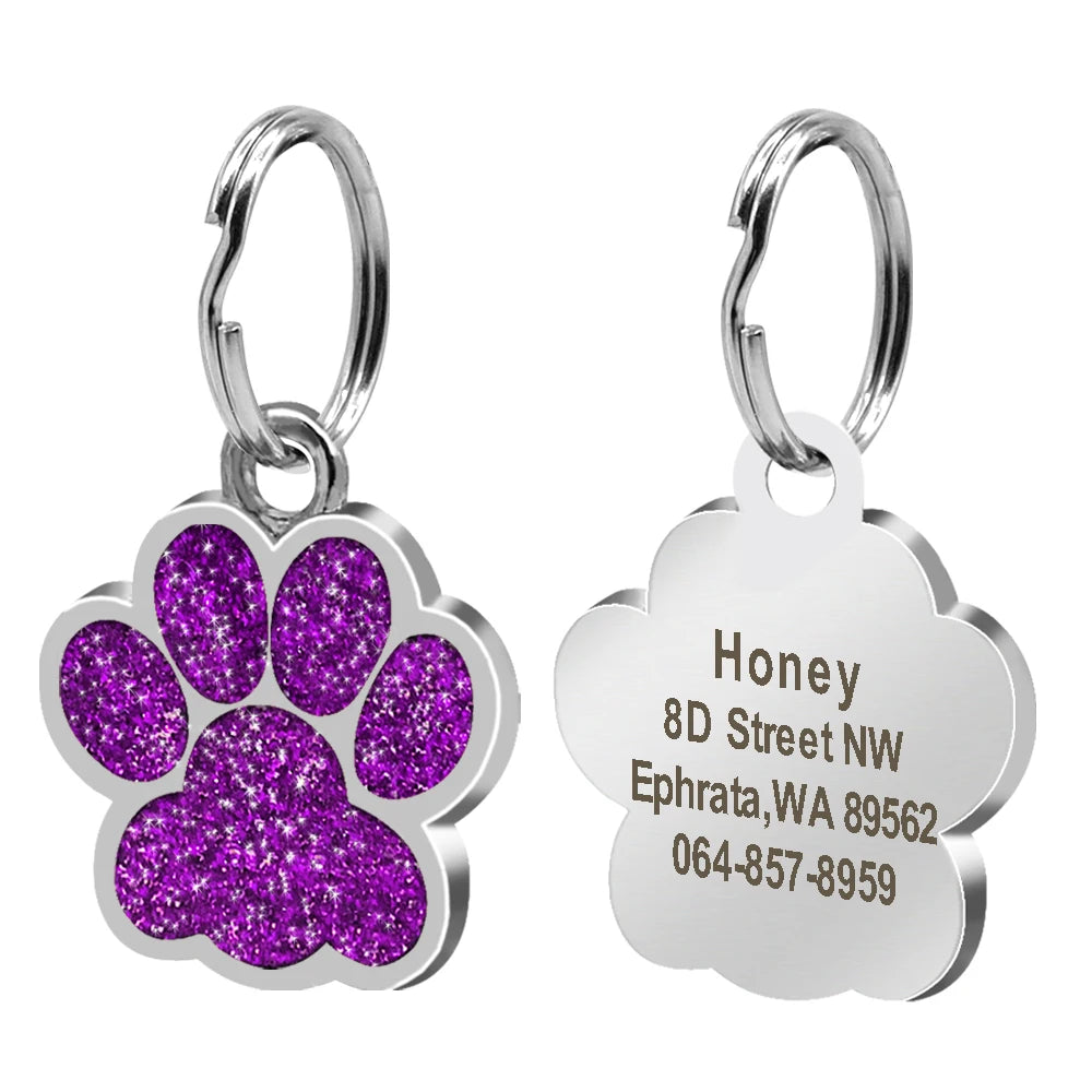 Personalized Dog & Cat ID Tag – Engraved Stainless Steel Pet Name & Address Tag