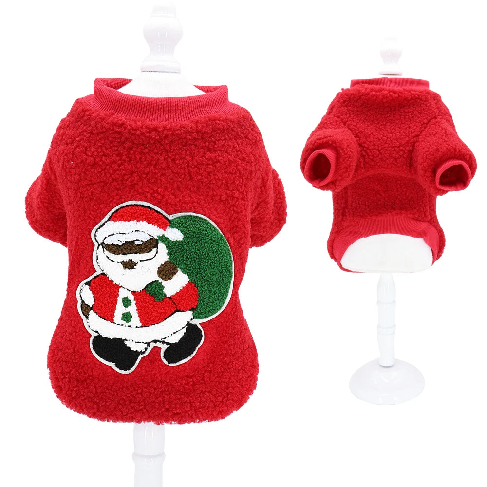 Christmas Dog Clothes – Soft Fleece Puppy & Cat Winter Outfit