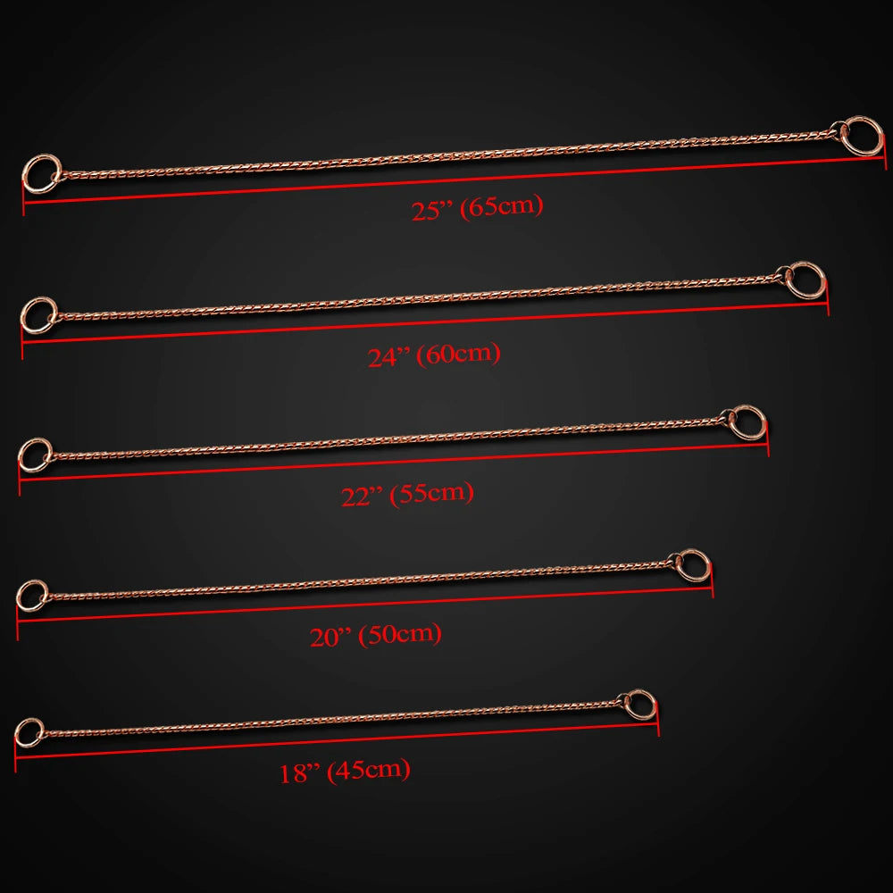 High Quality Dog Choker Snake Chain Dog Training Collar Heavy Metal Pet Slip Choke Collars Golden For Medium Large Dogs Pitbull