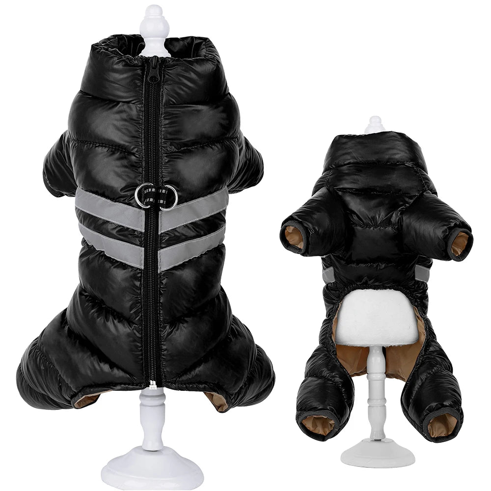 Thick Warm Waterproof Dog Jacket – Winter Coat with Reflective Strips