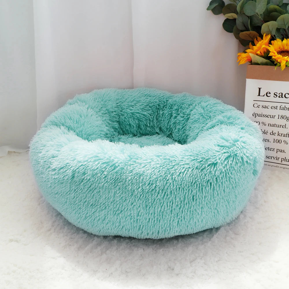 Pet Dog Bed – Warm Fleece Round Plush Sofa Cushion for Dogs & Cats