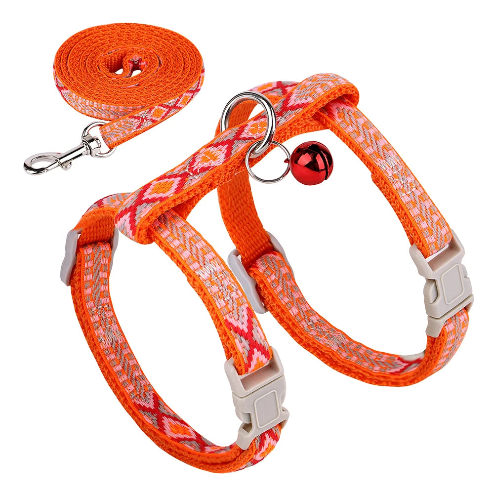 Adjustable Cat Dog Harness and Leash Set Nylon Vest Walking Lead For Kitten Puppy Cats Harness Leash Set Small Dogs Chihuahua