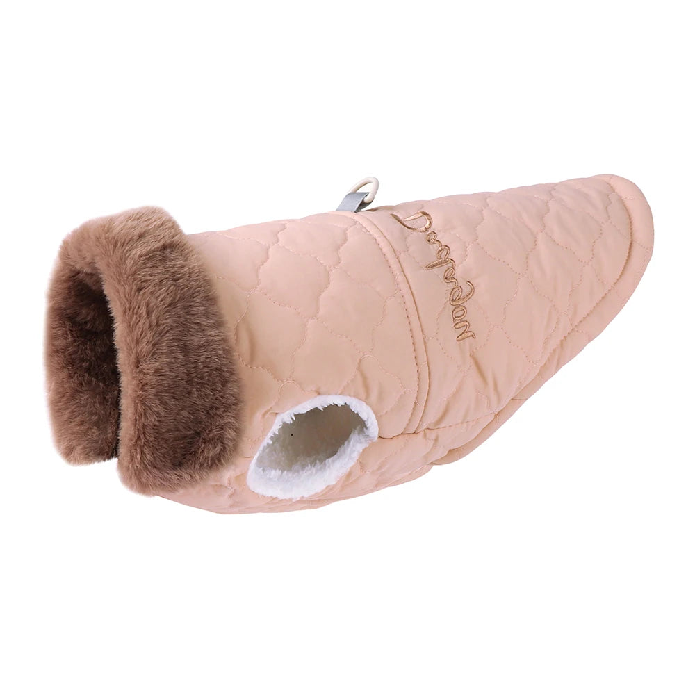 Winter Pet Jacket – Super Warm Coat with Fur Collar for Small Dogs