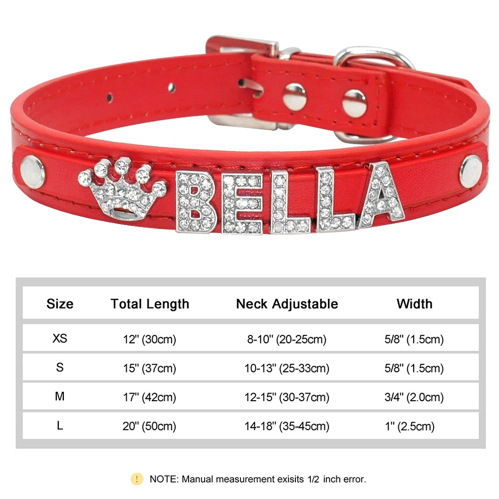 ✨ Personalized Bling Rhinestone Dog Collar – For Small Dogs & Cats ✨