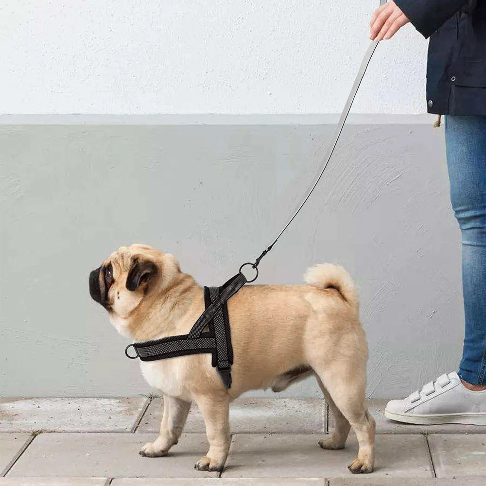 No Pull Nylon Dog Harness Breathable Mesh Pet Harnesses Vest Reflective Strap Harness for Medium Large Dogs Pug Walking Training