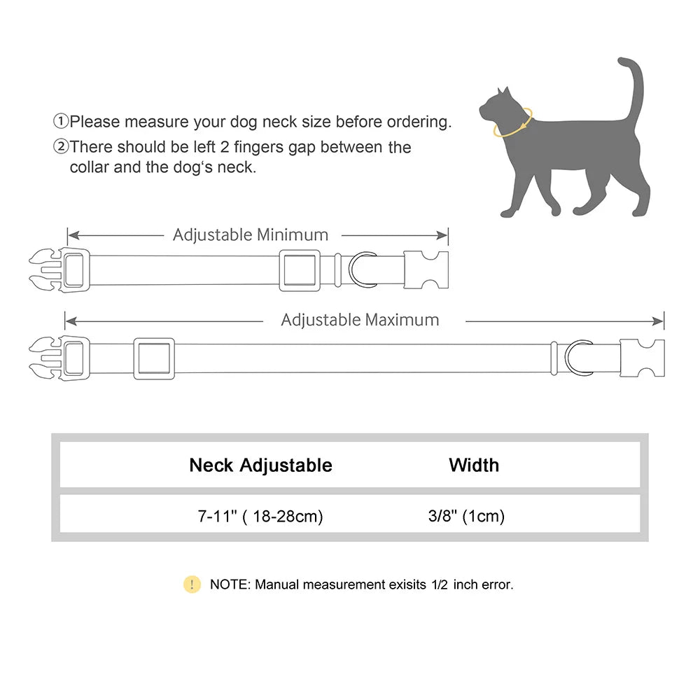 Cute Adjustable Dog & Cat Collar with Bell – Nylon Pet Necklace for Small Dogs & Kittens
