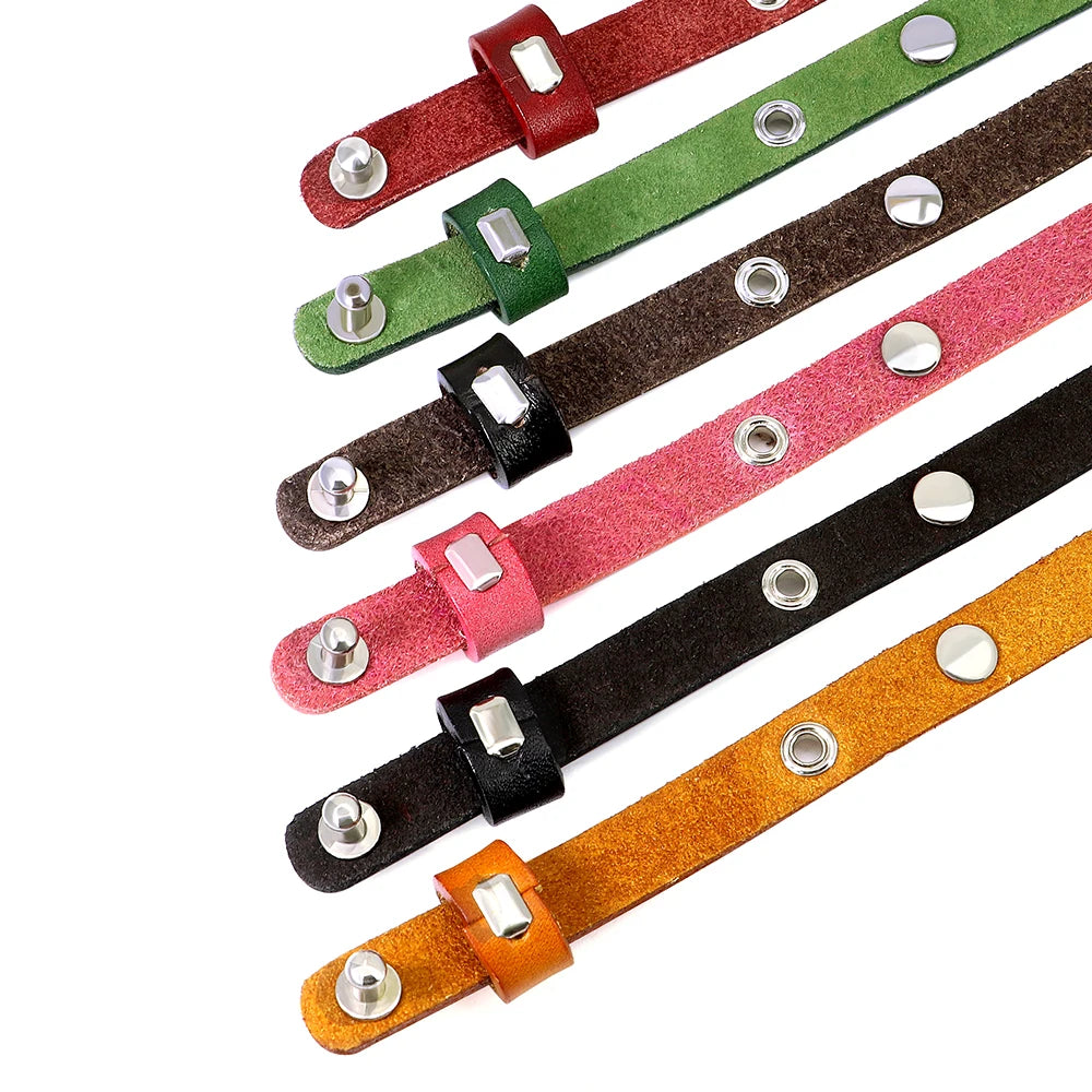 Personalized Leather Cat Collar – Adjustable Kitten & Puppy Collar with Free Engraved ID Tag