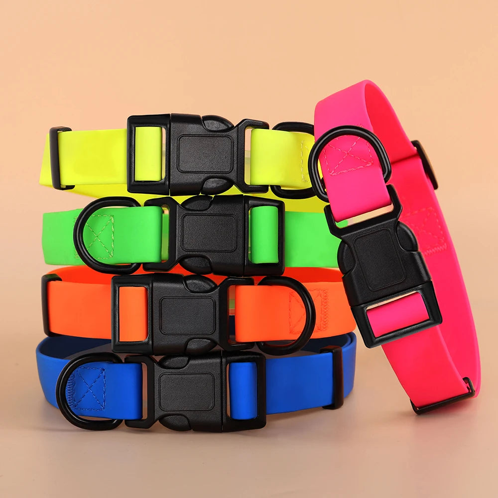 PVC Pet Dog Collar Waterproof Dog Cat Collar Anti-Dirty Easy to Clean Collars For Small Medium Large Dogs