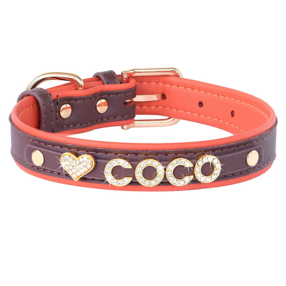 ✨ Personalized Bling Rhinestone Dog Collar – For Small Dogs & Cats ✨
