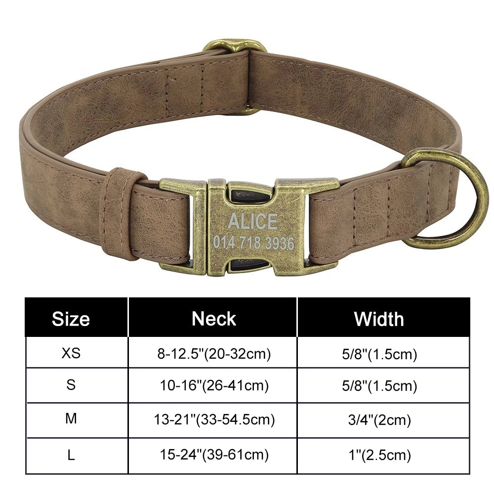 Custom Dog Collar – Personalized ID Tag Collar for Small, Medium, and Large Dogs