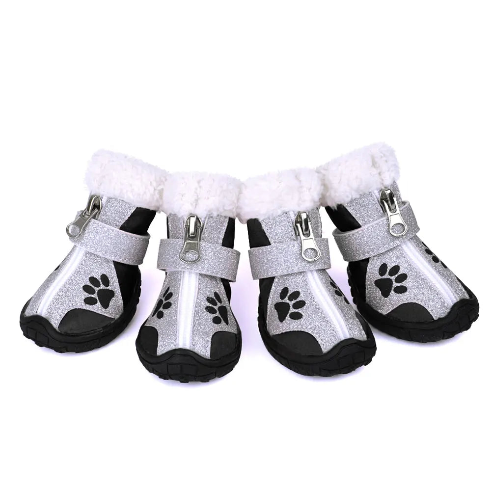 Waterproof Dog Boots – 4pcs Non-Slip Reflective Shoes for Medium &amp; Large Dogs, Snow &amp; Rain Paw Protection