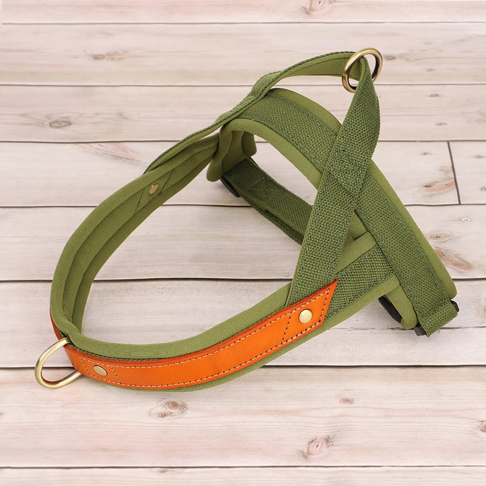 Nylon Leather Padded Dog Harness Vest Small Medium French Bulldog No Pull Pet Puppy Harnesses Adjustable Outdoor Vests Perros