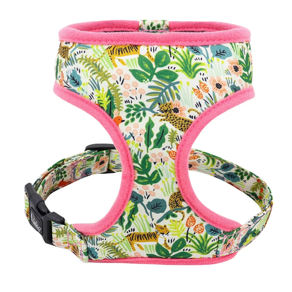 Cute Printed Dog Harness – Adjustable Nylon Vest for Small & Medium Dogs & Cats (Chihuahua, French Bulldog, Yorkie, Pug, Puppy Training Harness)