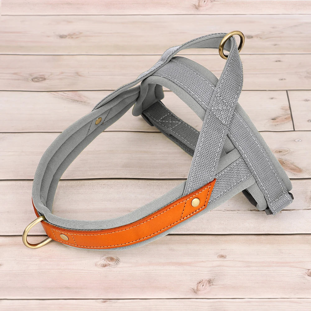 Nylon Leather Padded Dog Harness Vest Small Medium French Bulldog No Pull Pet Puppy Harnesses Adjustable Outdoor Vests Perros