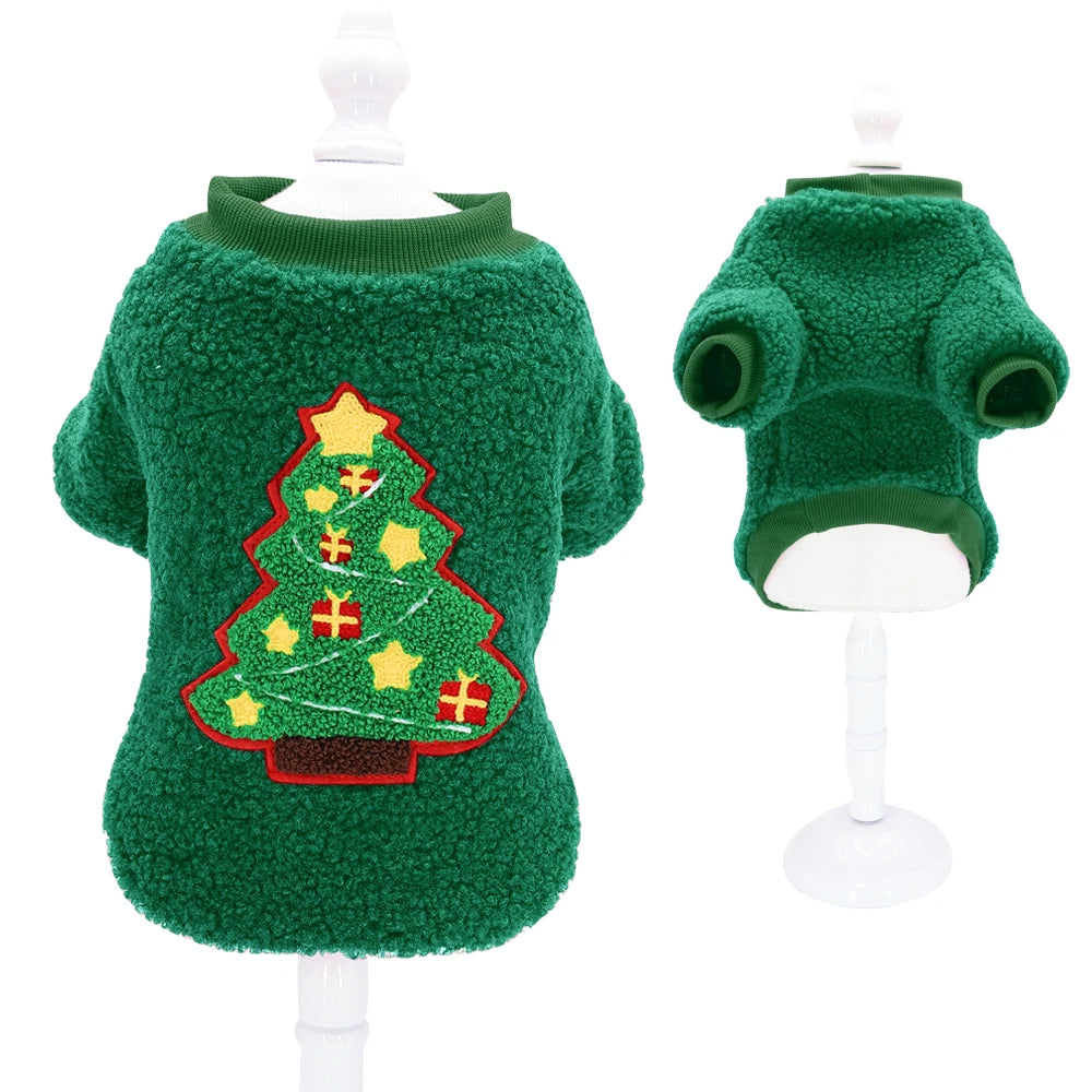 Christmas Dog Clothes – Soft Fleece Puppy & Cat Winter Outfit
