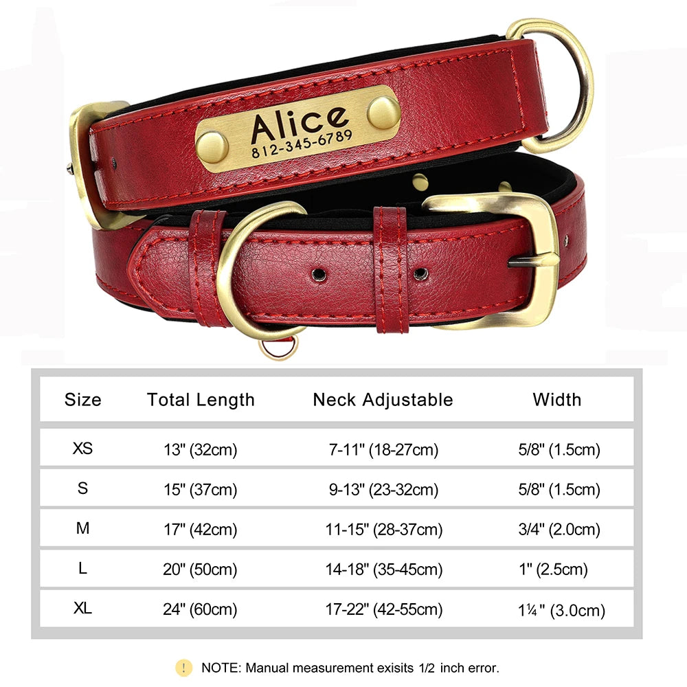 Custom Leather Dog Collar – Personalized with Free Engraving | XS–XXL Sizes