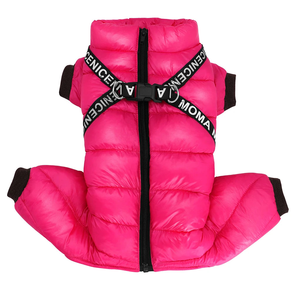 Super Warm Dog Jacket with Built-in Harness – Waterproof Winter Coat for Small & Medium Dogs