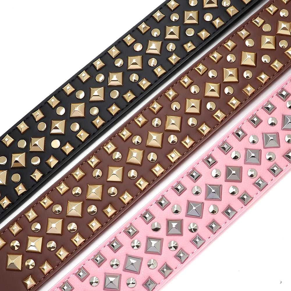 Luxurious Leather Spiked Dog Collar – Adjustable for Medium & Large Dogs