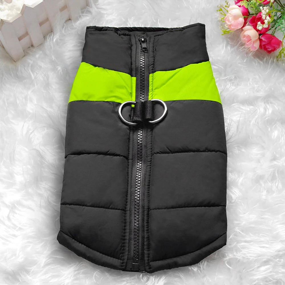 XL–7XL Warm Dog Winter Vest – Waterproof Puffer Coat for Large Breeds
