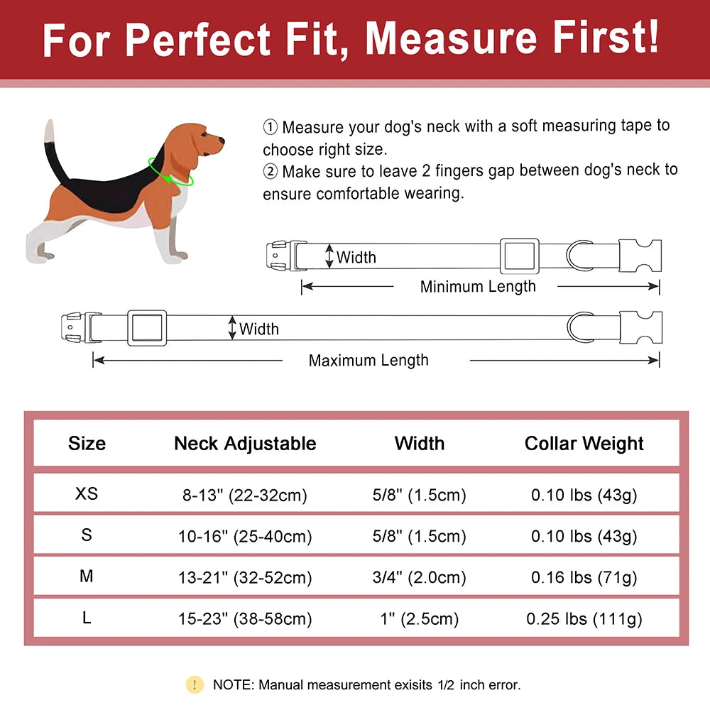 Personalized Anti-Lost Dog Collar – Custom ID Tag Engraved | PU Leather Collar with Free Nameplate for Dogs