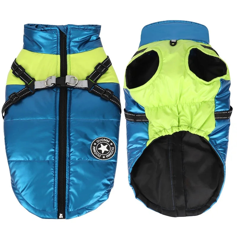 Warm Waterproof Dog Vest with Built-In Harness – Reflective Winter Jacket for Small & Medium Dogs