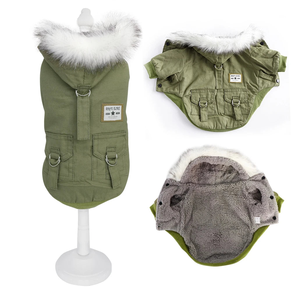 Winter Warm Dog Coat – Soft Hooded Jacket for Small & Medium Dogs