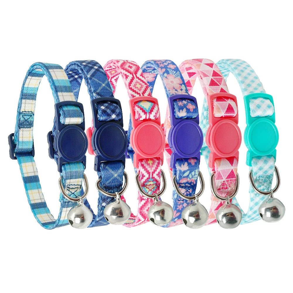 Cute Fruit Print Cat Collar with Bell – Adjustable Quick Release Safety Collar for Cats & Kittens