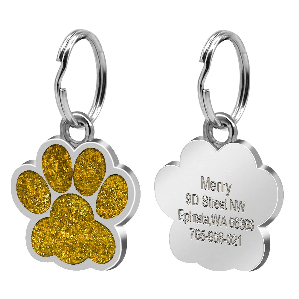 Personalized Dog & Cat ID Tag – Engraved Stainless Steel Pet Name & Address Tag