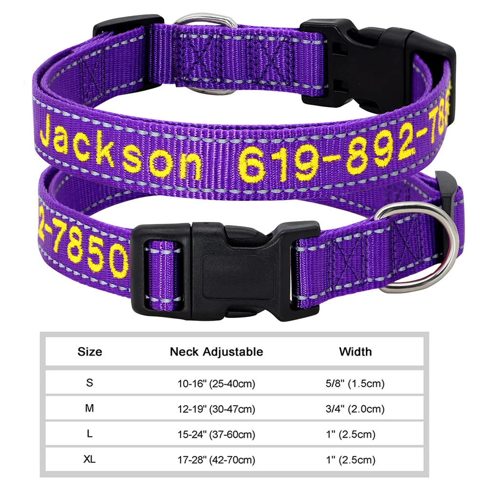 ✨ Personalized Dog Collar with Embroidered Name & Phone Number – Keep Your Pup Safe in Style!