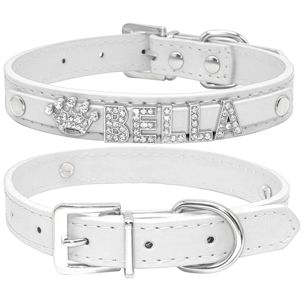 ✨ Personalized Bling Rhinestone Dog Collar – For Small Dogs & Cats ✨