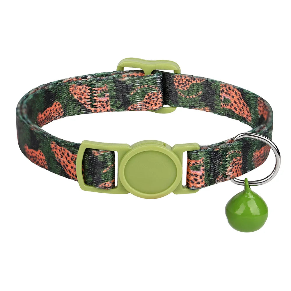 Cute Adjustable Dog & Cat Collar with Bell – Nylon Pet Necklace for Small Dogs & Kittens