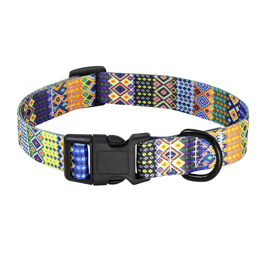 12 Styles Nylon Floral Printed Dog Collar – Bohemian Adjustable Small Puppy & Cat Collar – Chihuahua Pet Supplies Accessories