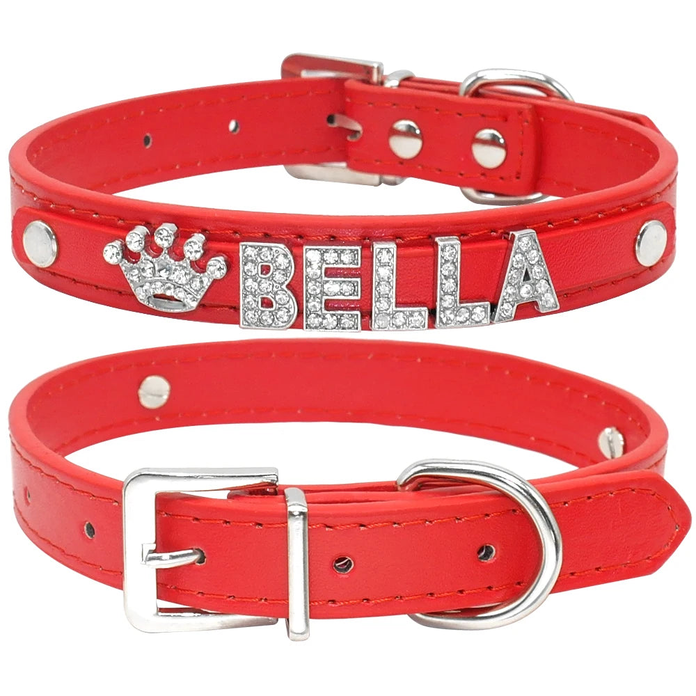 ✨ Personalized Bling Rhinestone Dog Collar – For Small Dogs & Cats ✨