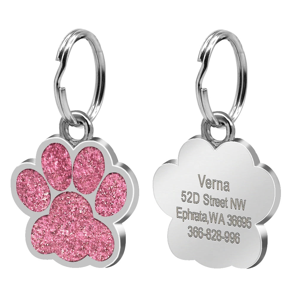 Personalized Dog & Cat ID Tag – Engraved Stainless Steel Pet Name & Address Tag