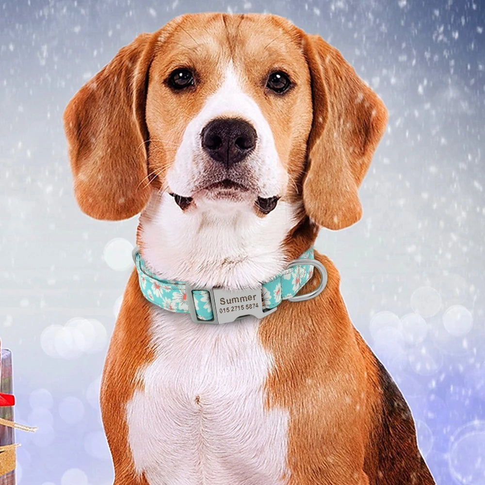 Custom Dog Collar Personalized Pet Dog ID Name Tag Accessories Collars Small Medium Large Nylon Engraved Puppy Dogs Collars S-L