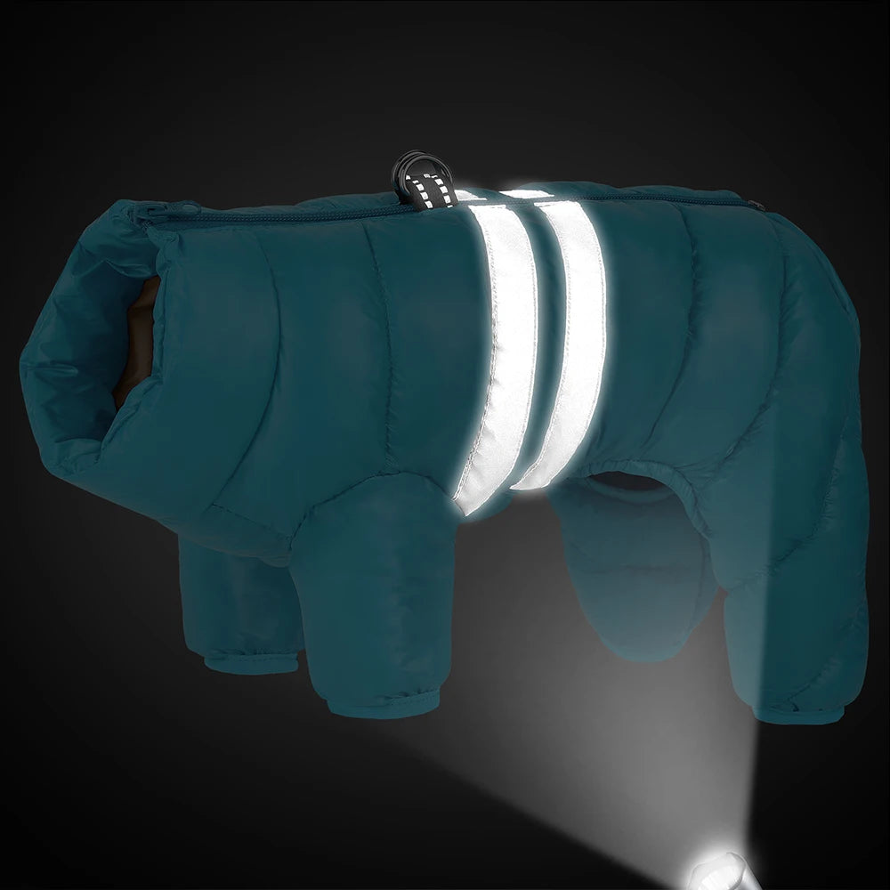Thick Warm Waterproof Dog Jacket – Winter Coat with Reflective Strips