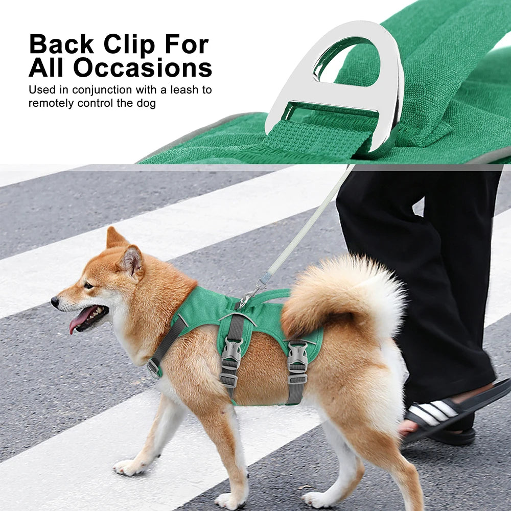 Reflective Big Dog Harness Nylon Durable Pet Vest With Handle Adjustable for Small Medium Large Dogs Bulldog Walking Training