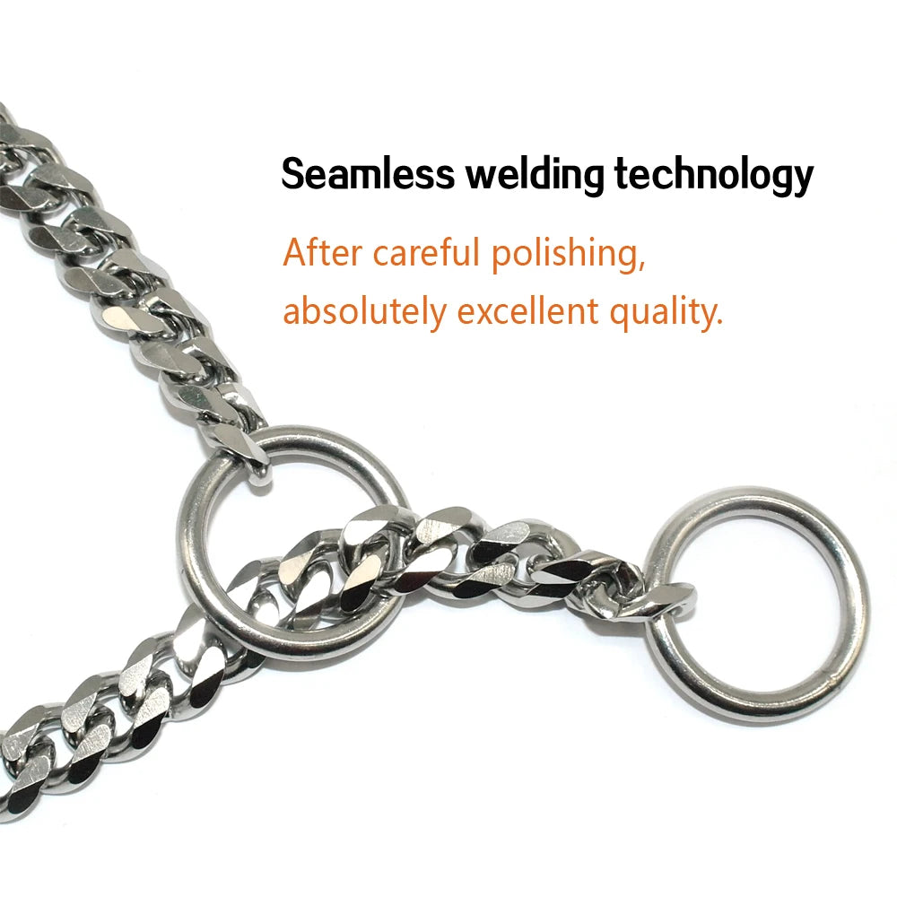 3mm Stainless Steel Dog Choke Chain Collar – Training Choker for Medium & Large Dogs