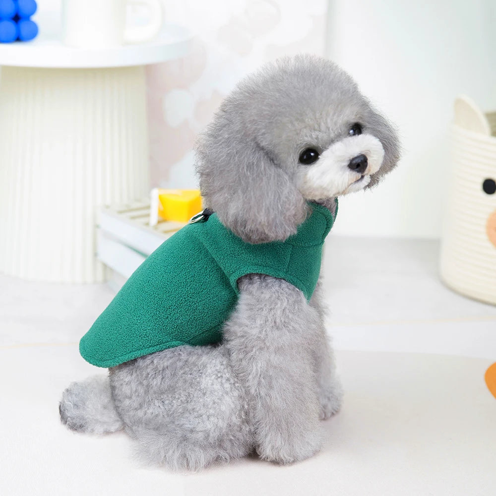 Soft Fleece Dog Jacket – Warm Winter Coat for Small & Medium Dogs