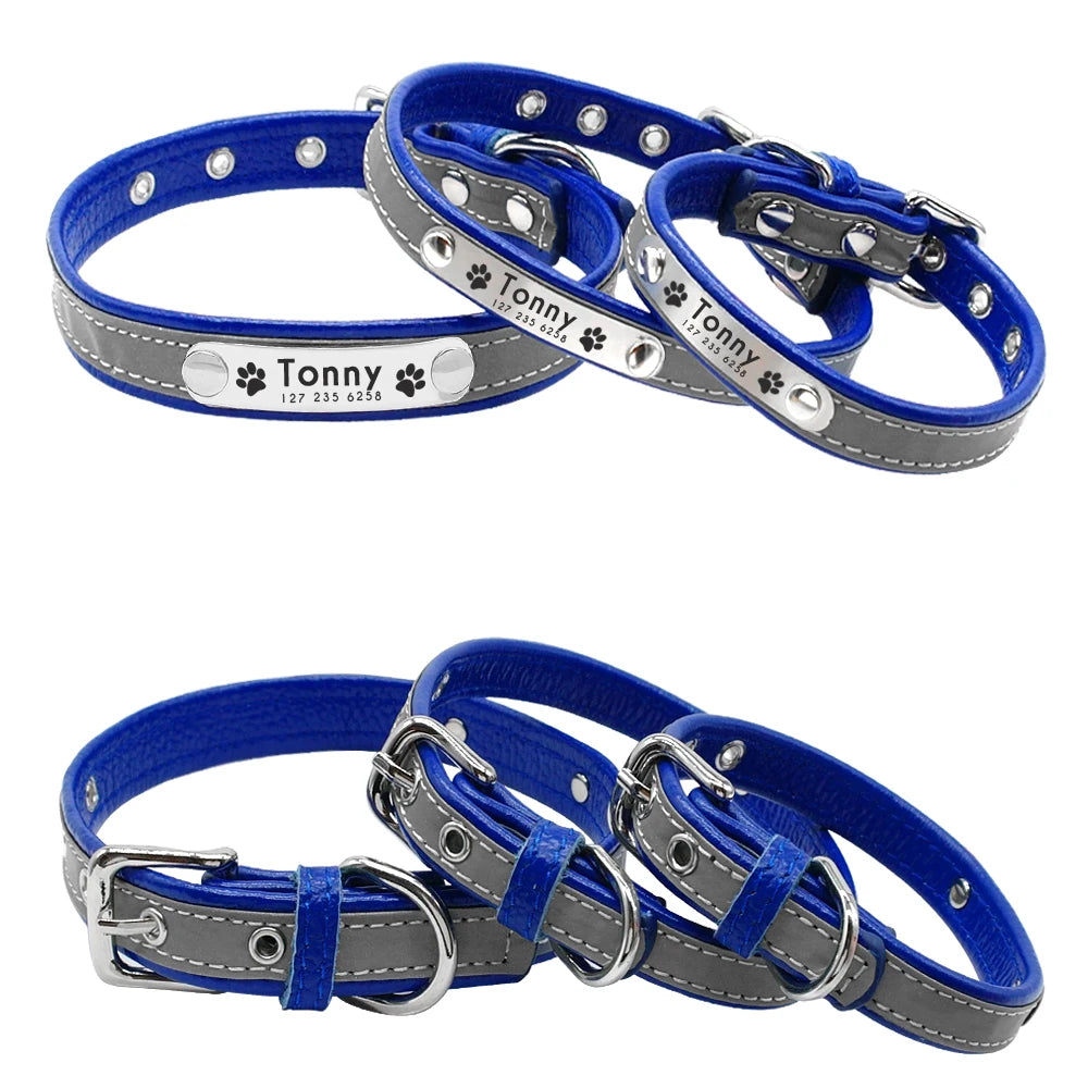 Reflective Personalized Dog Collar with Free Engraving – Adjustable for Small & Medium Pets