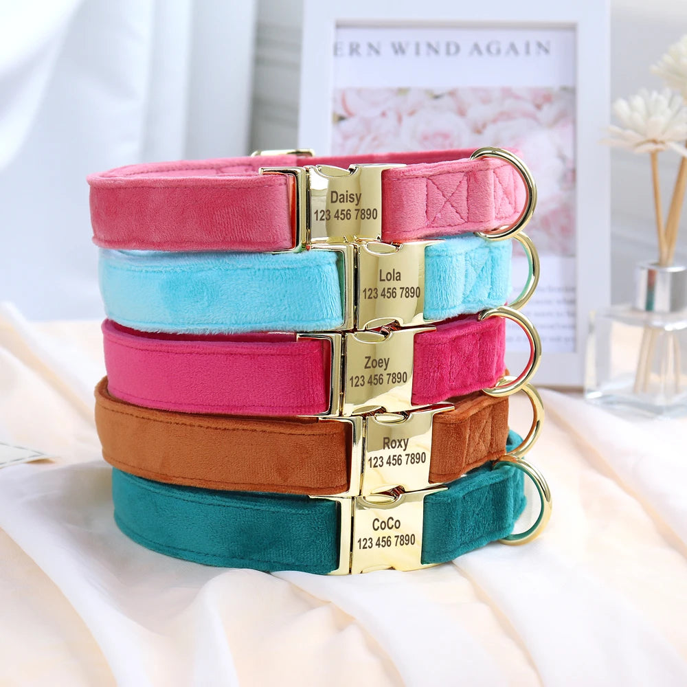 Personalized Floral Dog Collar – Custom Engraved Buckle with Cute Flower Accessory for Dogs & Cats