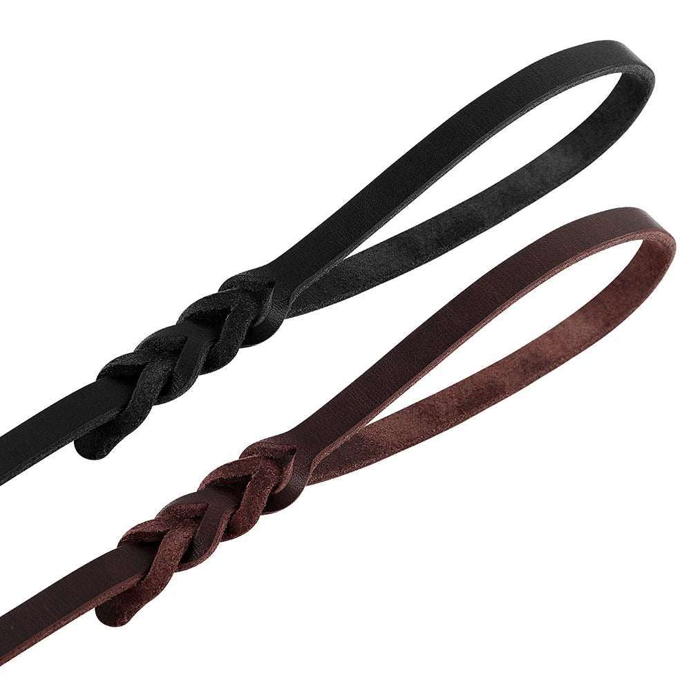 5ft Genuine Leather Dog Leash – Durable Training & Walking Lead